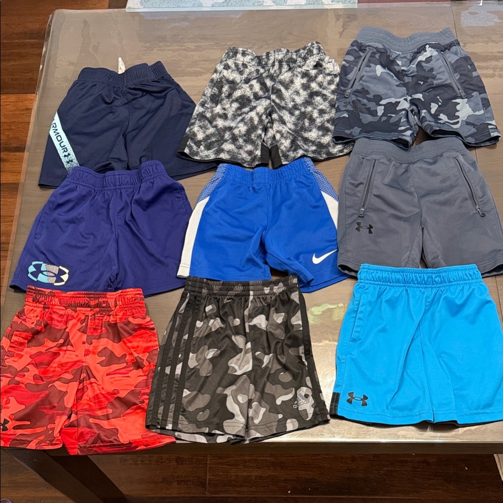 Boys 4T shorts lot Under Armour, Nike and Adidas